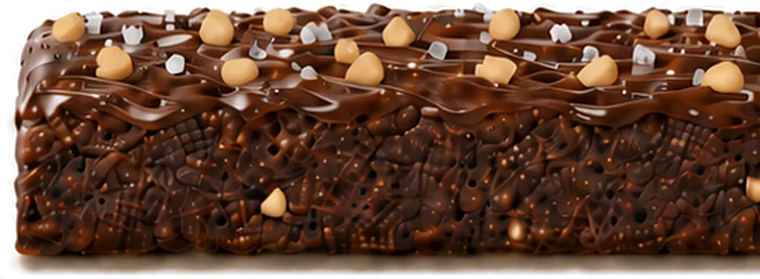 ORO Chocolate Crunch bar, unwrapped: cocoa top with fleur de sel, crispy inside